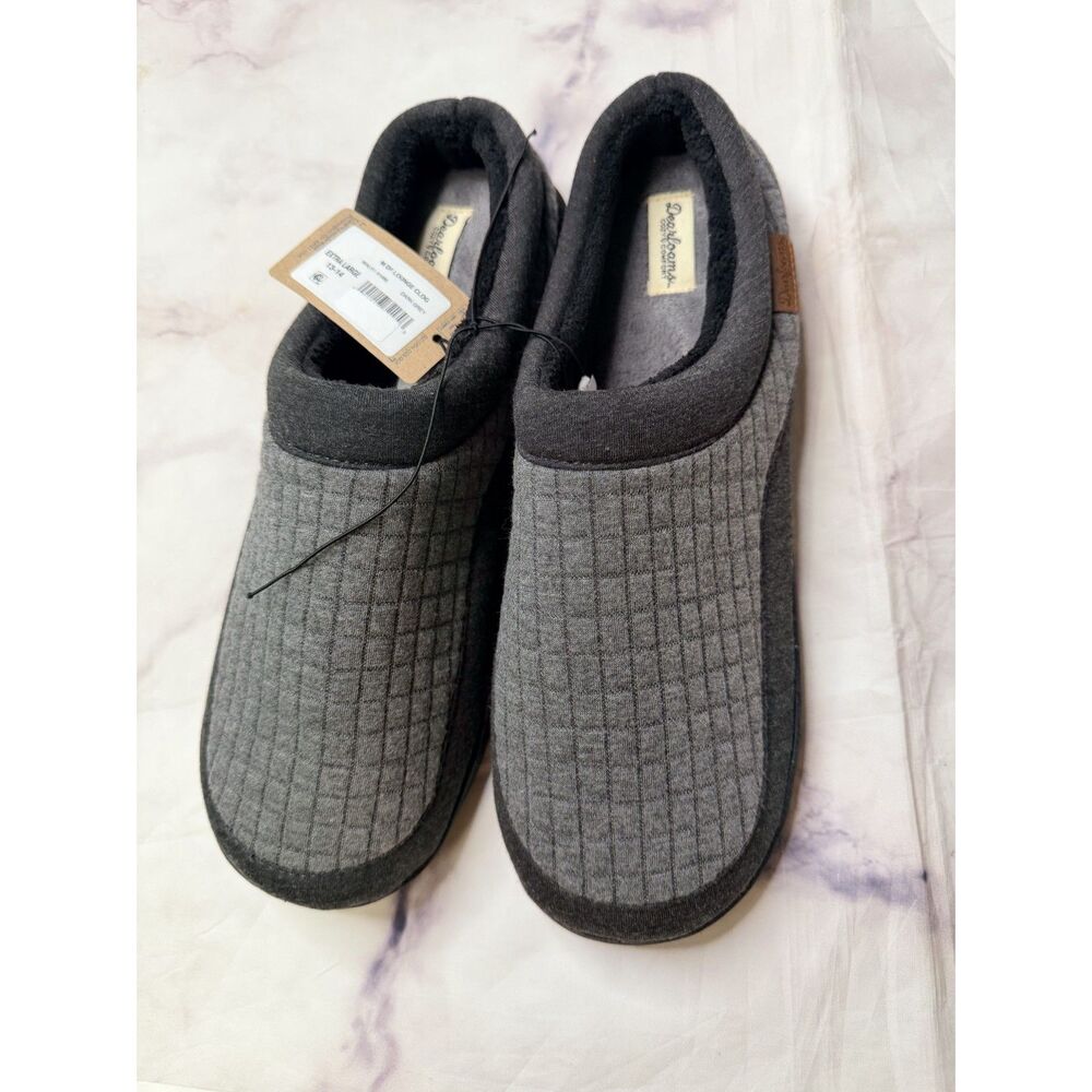 Dearfoams Cozy Comfort Dark Grey Men's Lounge Clog Slipper